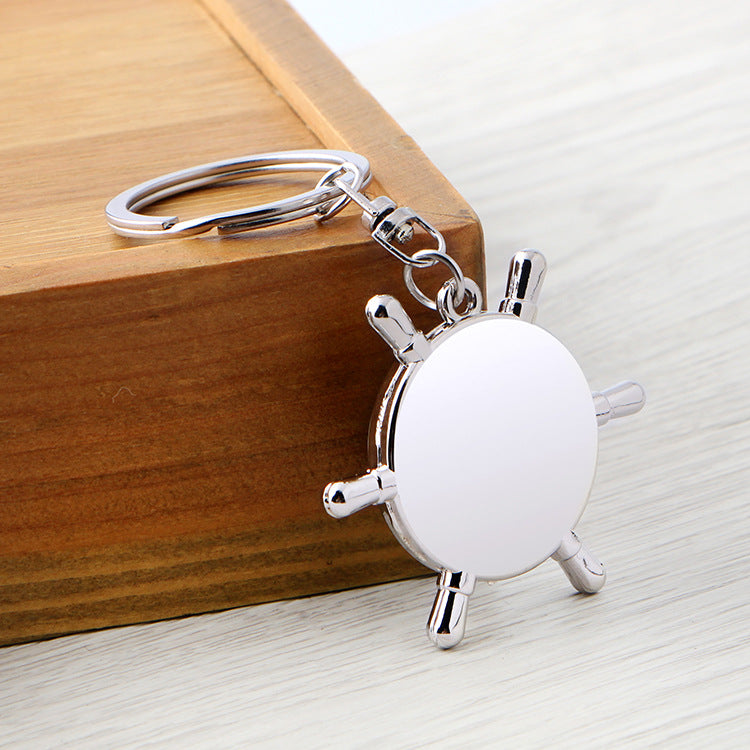 Wholesale Zinc Alloy Rudder Compass Car Keychains
